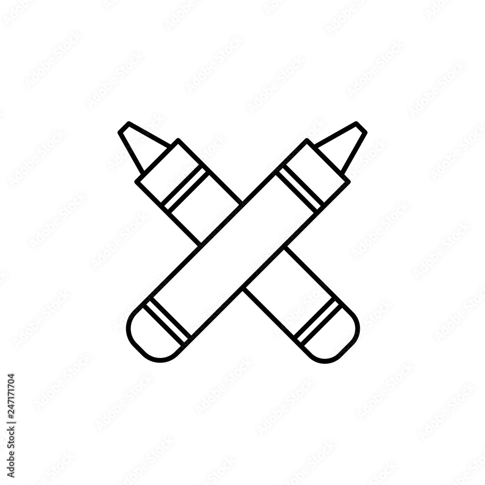 crayons, pen, draw icon. Element of education illustration. Signs and symbols can be used for web, logo, mobile app, UI, UX crayons, pen, draw icon. Element of education illustration. Signs and symbols can be used for web, logo, mobile app, UI, UX