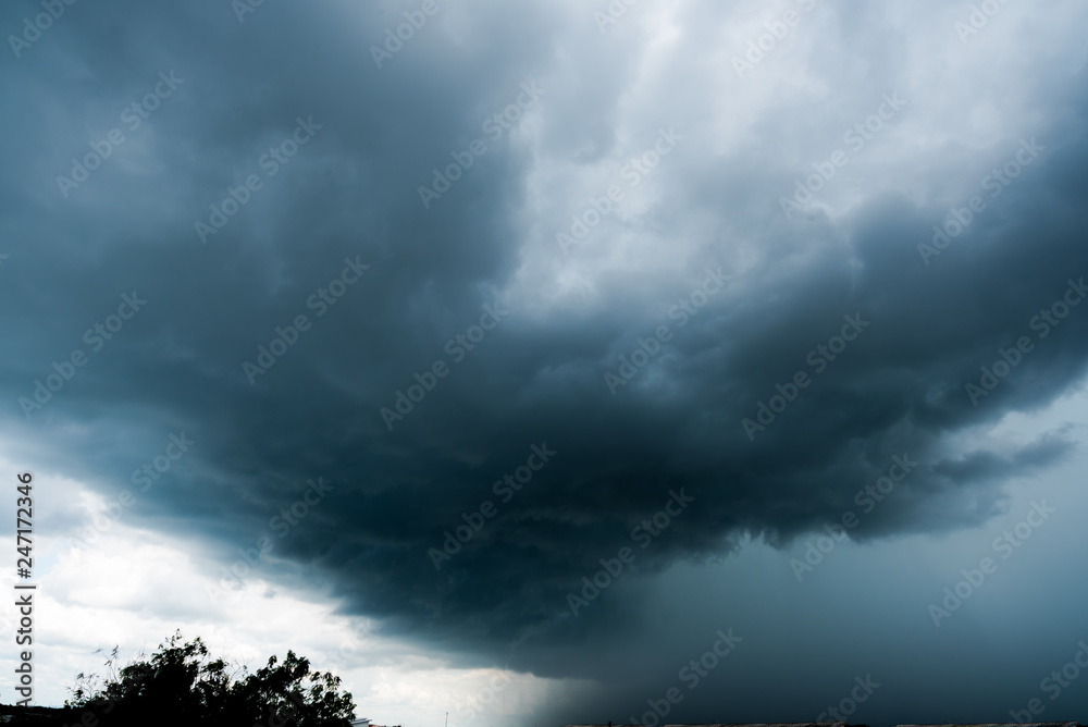 Fototapeta premium dark storm clouds with background,Dark clouds before a thunder-storm.