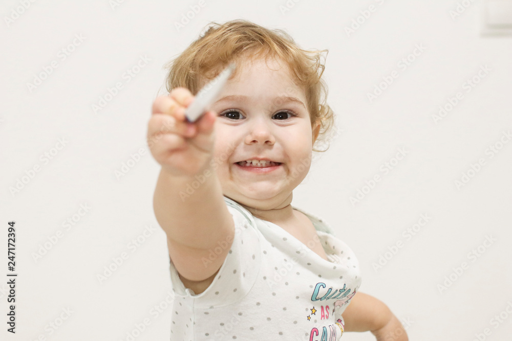 little girl with thermometer little girl with thermometer