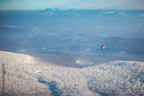 Ural mountains, Bashkortostan. Flying on balloons.