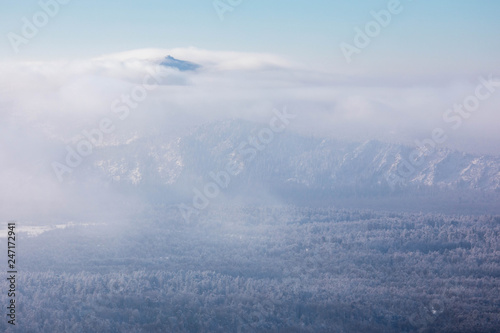 Ural mountains, Bashkortostan. Flying on balloons.