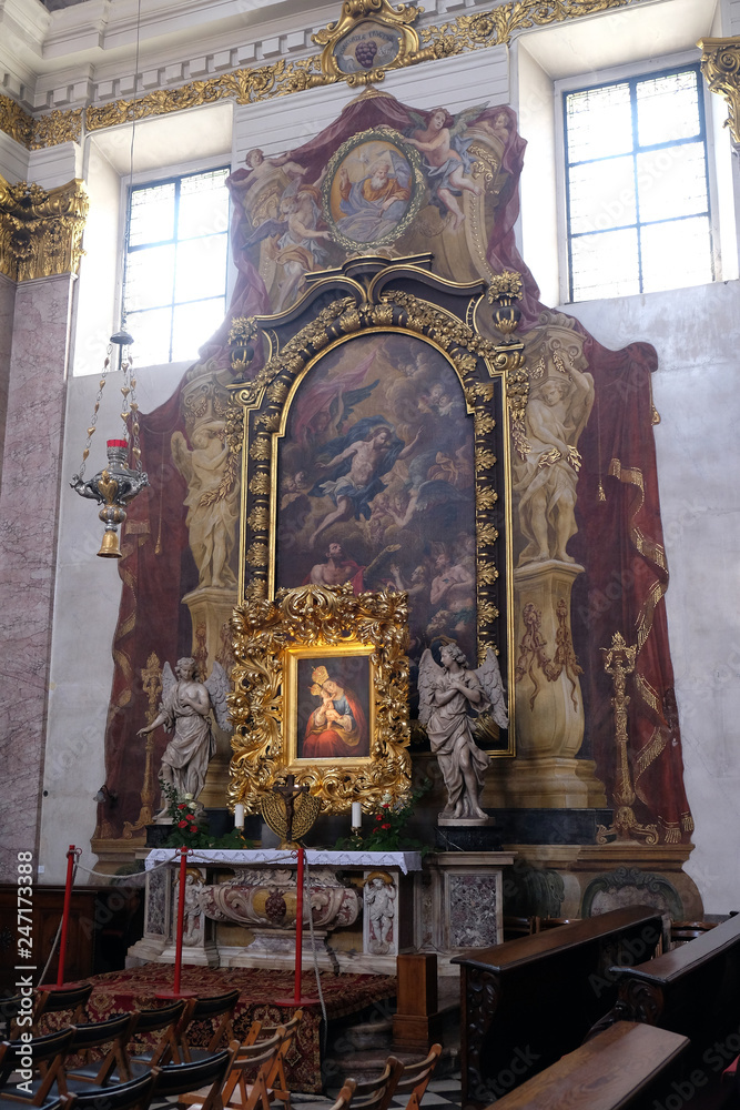 Altar in Cathedral of St Nicholas in Ljubljana, Slovenia 