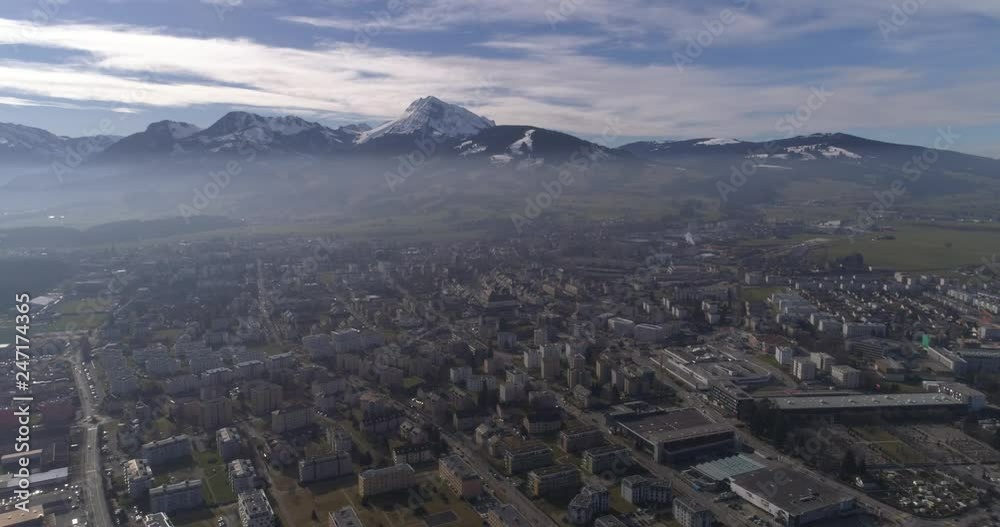 Bulle and Moleson - Aerial 4K