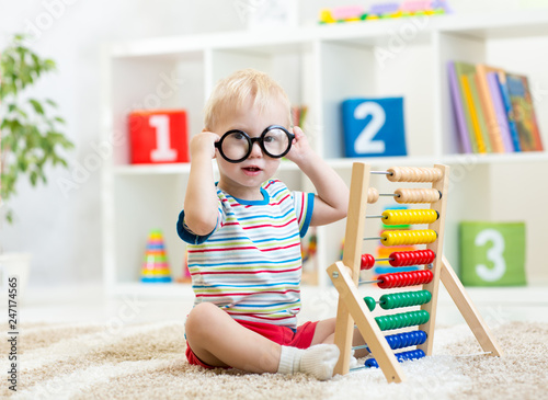 child boy with eyeglasses p...