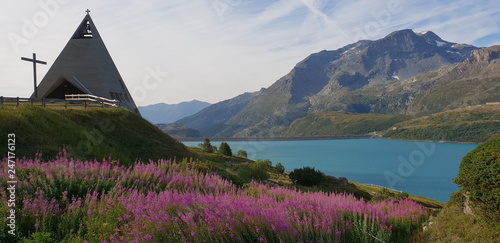 Particular mountain church in summertime