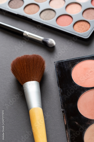 Eyeshadow palette and make up brushes