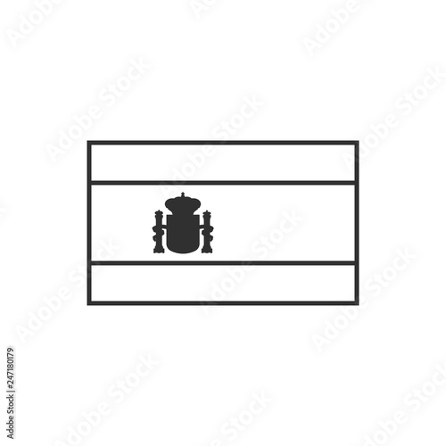 Spain flag icon in black outline flat design. Independence day or National day holiday concept.