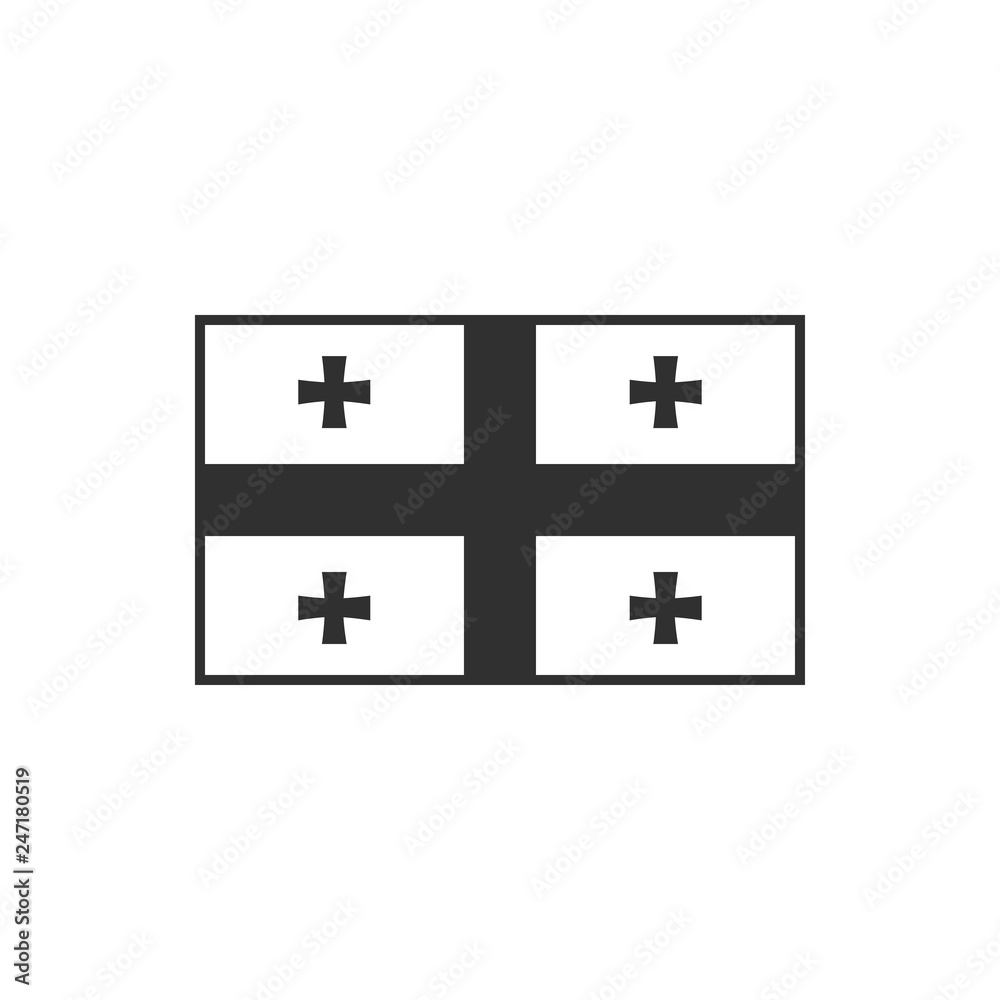 Fototapeta premium Georgia flag icon in black outline flat design. Independence day or National day holiday concept.