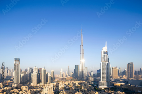 4K Timelapse - Modern city skyline and cityscape in Dubai. UAE