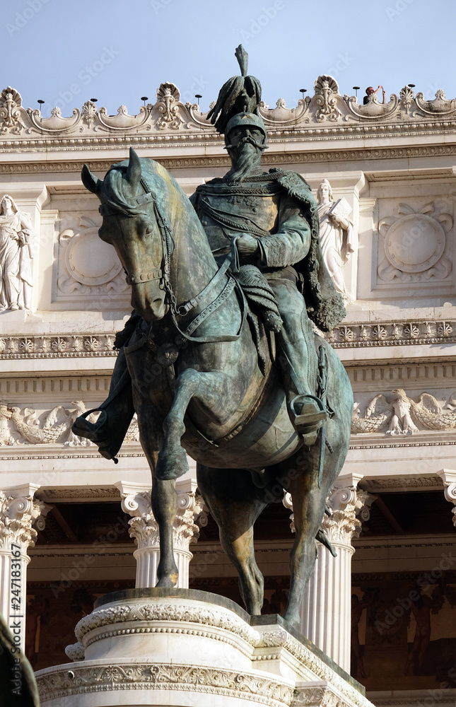 Equestrian sculpture of Victor Emmanuel II, Altare della Patria, Piazza Venezia, Rome, Italy 