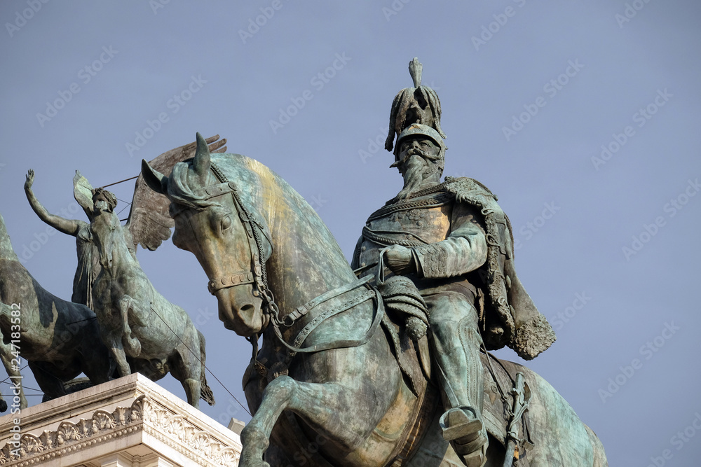 Equestrian sculpture of Victor Emmanuel II, Altare della Patria, Piazza Venezia, Rome, Italy 