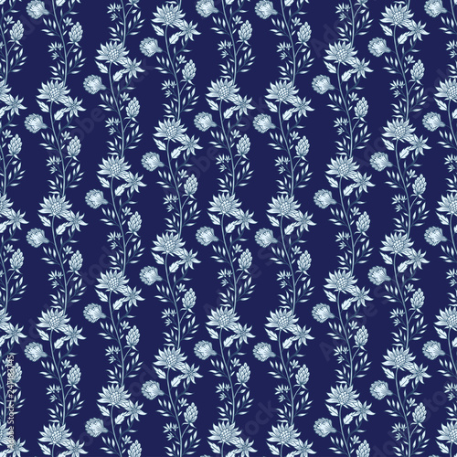Colorful seamless indian pattern. Paisley ethnic Floral background. Stylized flowers, plants. Design for home decor, fabric, carpet, wrapping