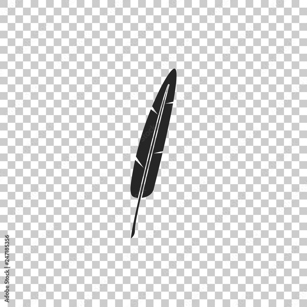 Feather pen icon isolated on transparent background. Flat design. Vector Illustration Feather pen icon isolated on transparent background. Flat design. Vector Illustration