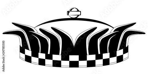 Isolated harlequin hat silhouette