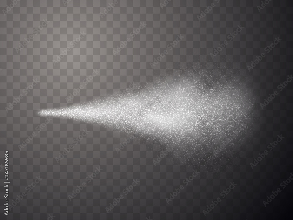 Spray effect isolated on transparent background. Vector illustration