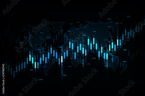 Business candle stick graph chart of stock market investment trading, Bullish point, Bearish point for business and financial concepts, reports and investment. Vector illustration