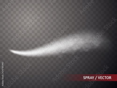 Spray effect isolated on transparent background.  Vector illustration 