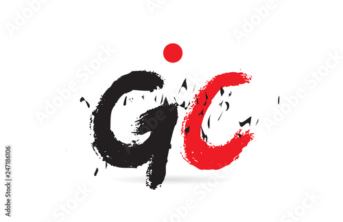 alphabet letter combination GC G C with grunge texture logo