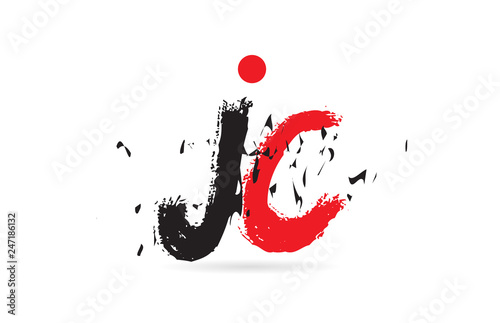 alphabet letter combination JC J C with grunge texture logo