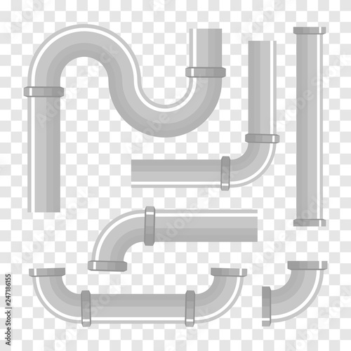 Plastic pipes. Water tubes. Pipelines vector 
