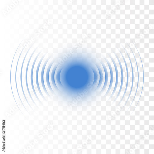 Sonar wave sign. Vector illustration. Radar icon