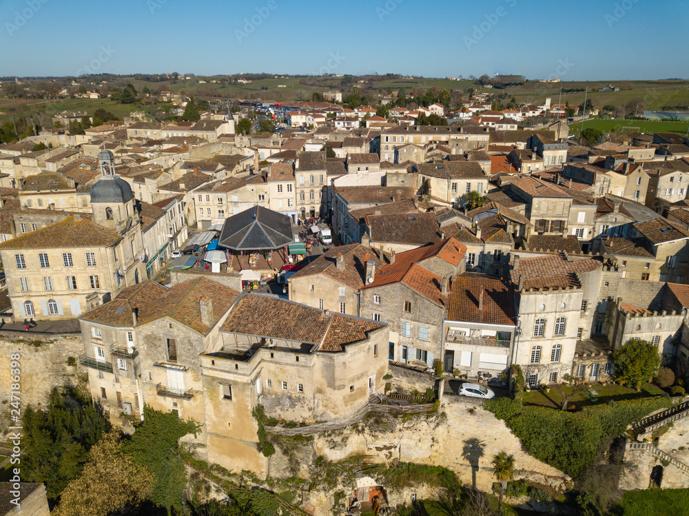 Aerial view, Bourg sur Gironde, site in Gironde, Aquitaine