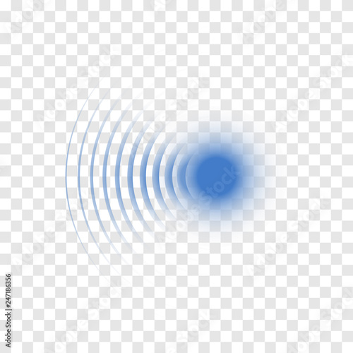 Sonar wave sign. Vector illustration. Radar icon