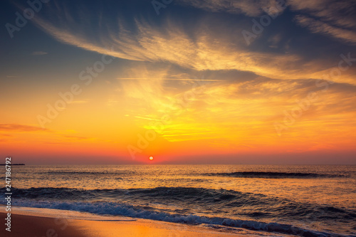 Beautiful sunrise over the sea