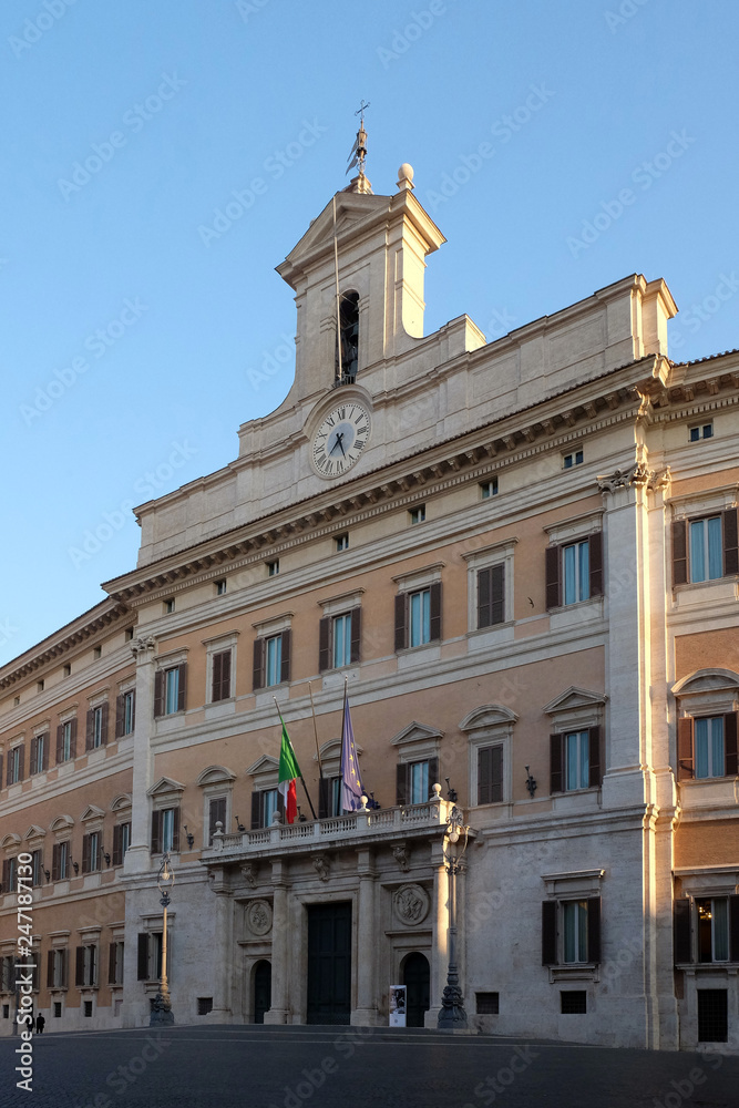 Palazzo Montecitorio, seat of the Italian Chamber of Deputies in Rome, Italy