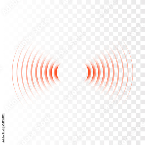 Sonar wave sign. Vector illustration. Radar icon