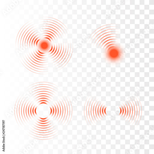 Sonar wave sign. Vector illustration. Radar icon