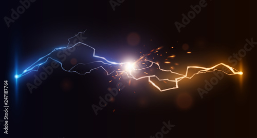 forces blue and yellow lightnings