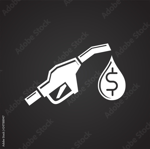Oil product icon on black background for graphic and web design, Modern simple vector sign. Internet concept. Trendy symbol for website design web button or mobile app