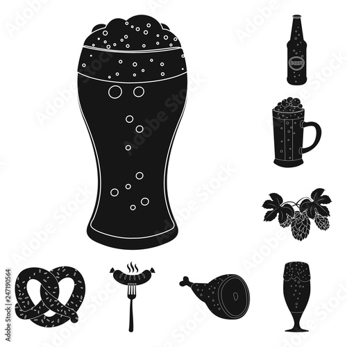 Isolated object of pub and bar logo. Collection of pub and interior stock vector illustration.