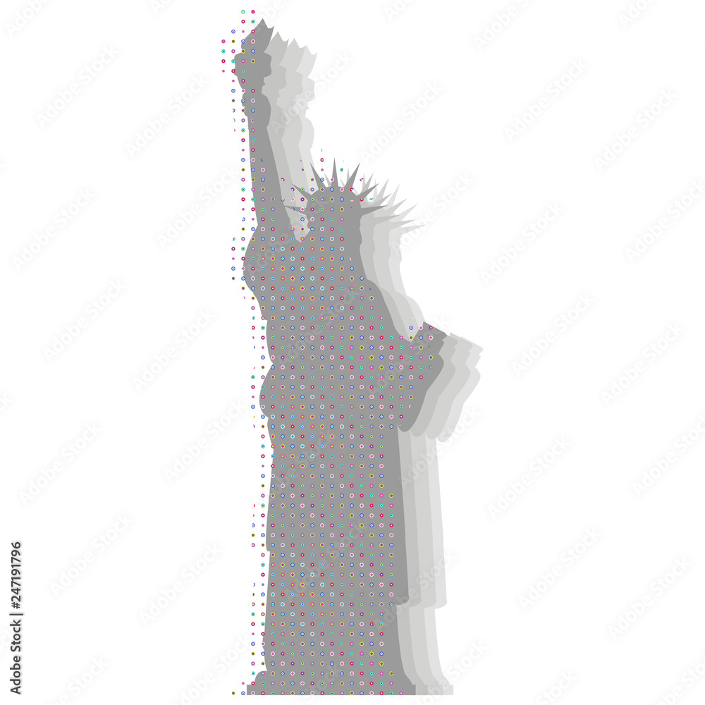 Silhouette of the Statue of Liberty. Isolated stylized vector illustration. Silhouette of the Statue of Liberty. Isolated stylized vector illustration.