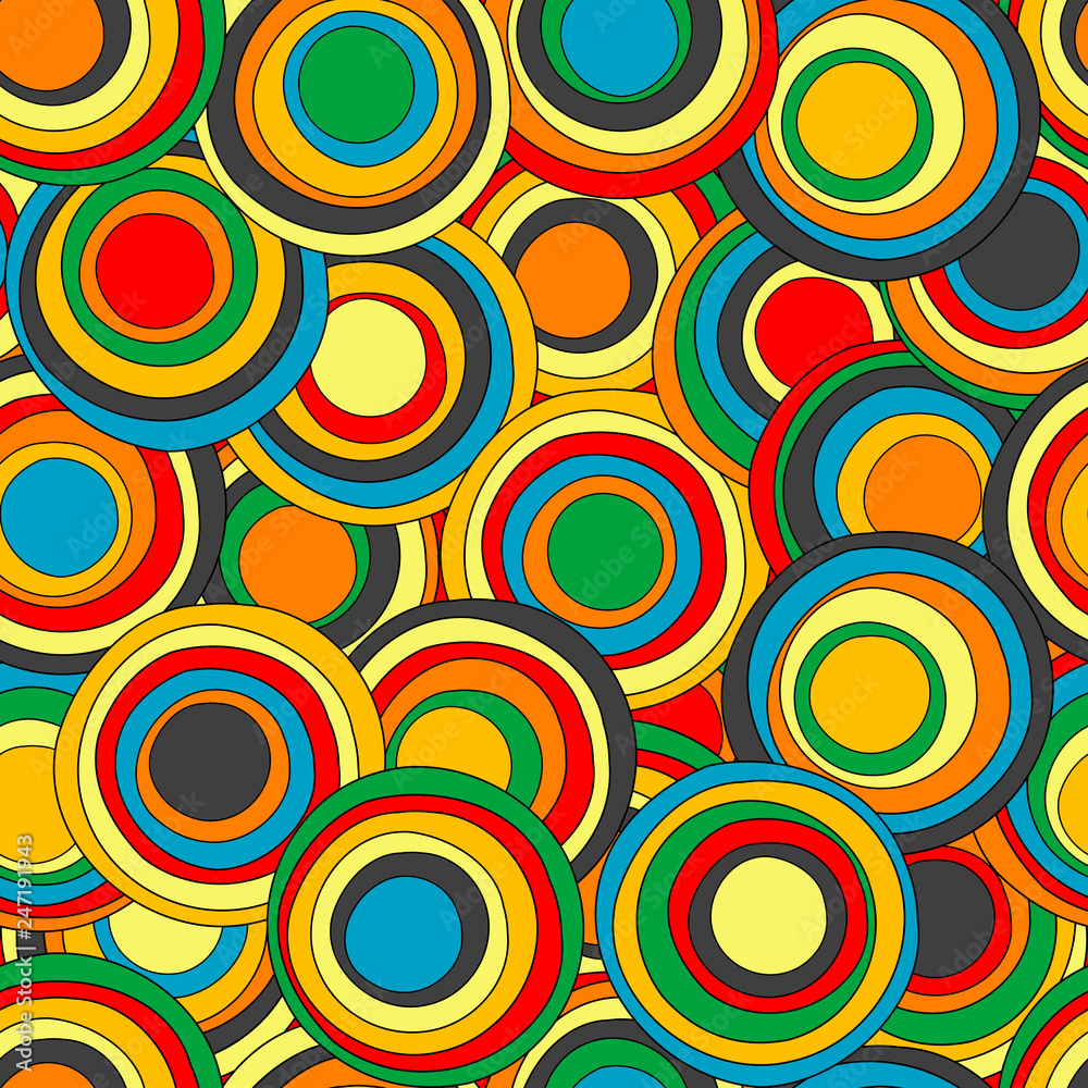 Geometrical seamless pattern with colorful circles Geometrical seamless pattern with colorful circles