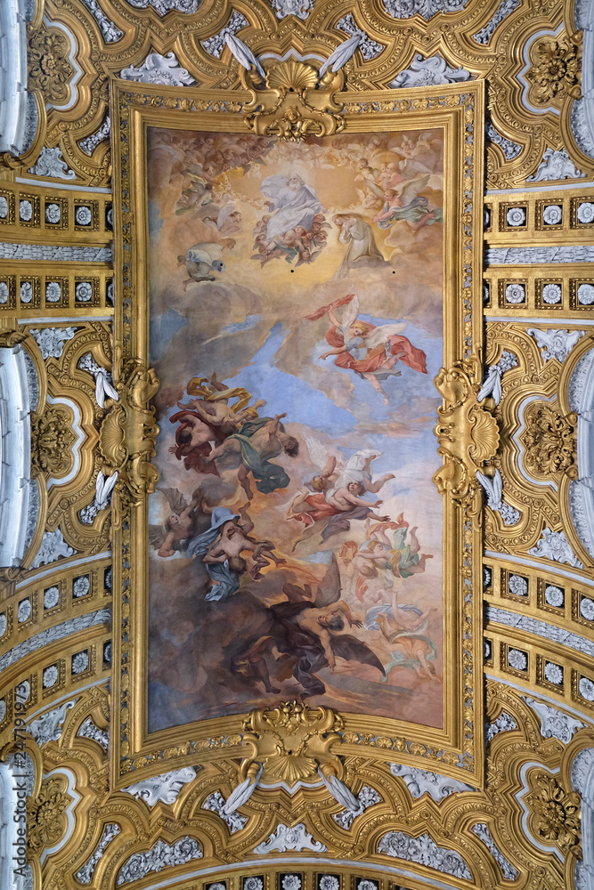 Φωτογραφία The fresco The Fall of the Rebelious Angels on the vault of nave by Giacinto Bra
