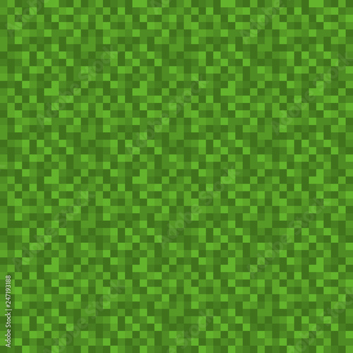 Pixels Seamless Pattern - Green pixelated pattern design