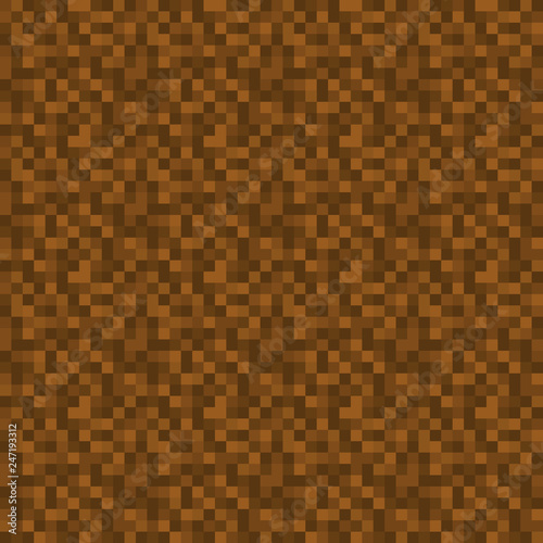 Pixels Seamless Pattern - Brown pixelated pattern design