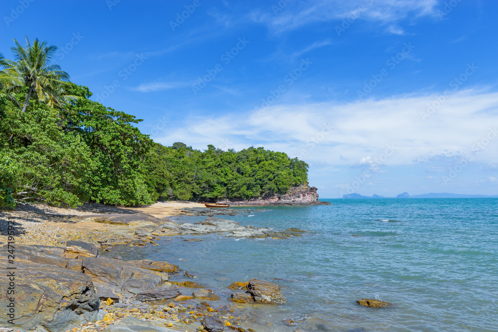 Longtale on the beach on the Koh Lanta island. Andaman Sea, Krabi Province, Southern Thailand