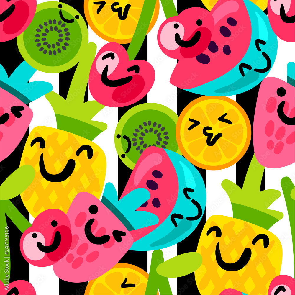 Fruits hand drawn seamless vector pattern Fruits hand drawn seamless vector pattern