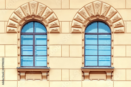 Two arched windows.