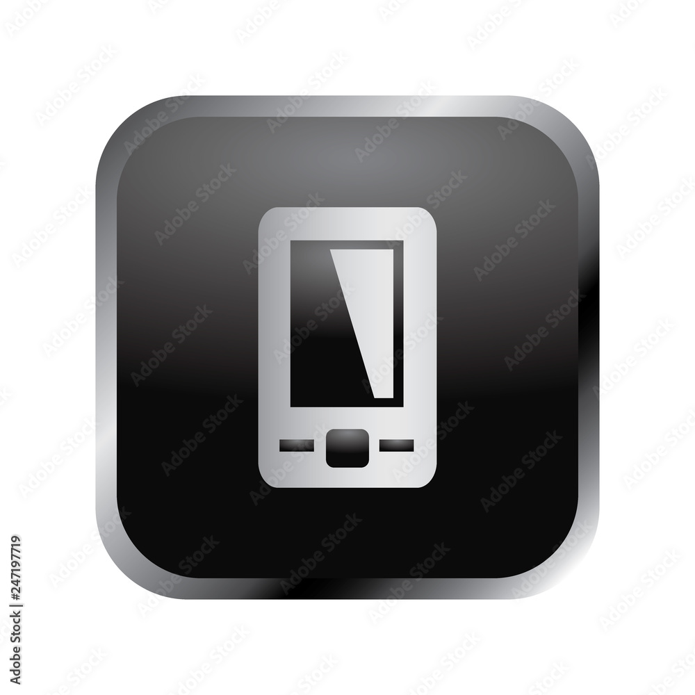 Communication icon: elegant silver mobile phone icon Communication icon: elegant silver mobile phone icon