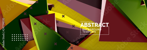 3d triangular shapes geometric background. Origami style pattern with triange shapes for decorative design. Poster design. Line design. Modern presentation template