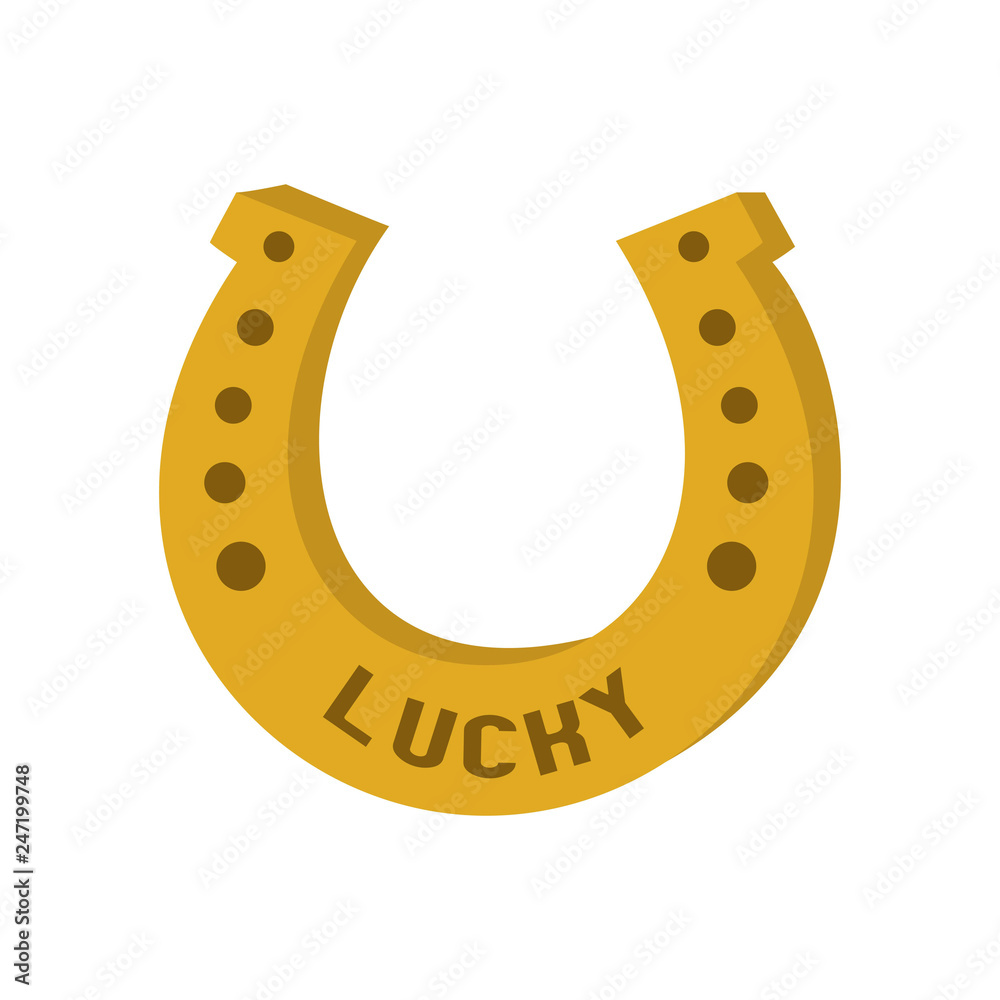 Horseshoe lucky isolated icon on white background. Horseshoe lucky isolated icon on white background.