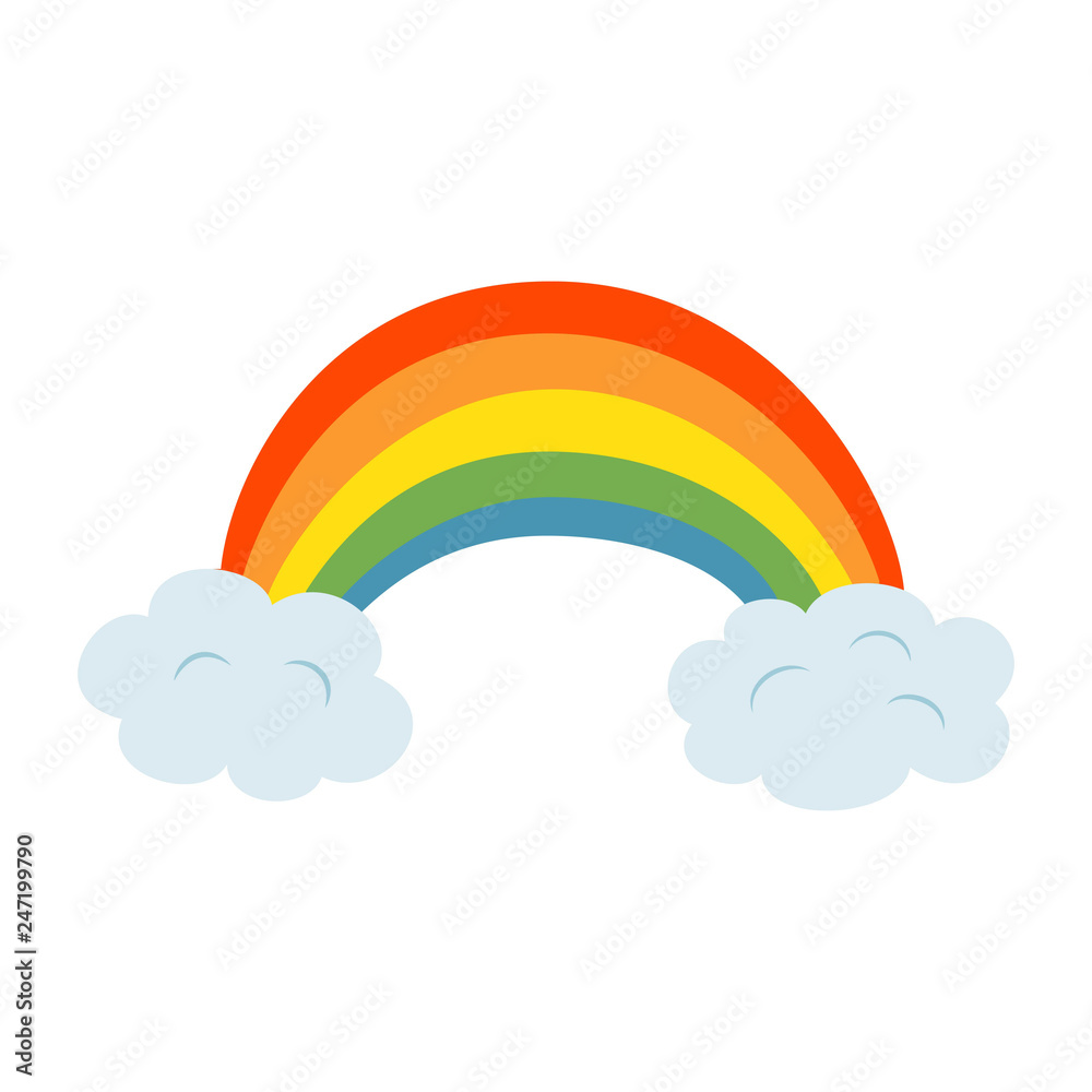 Illustration with rainbow on white background. Illustration with rainbow on white background.
