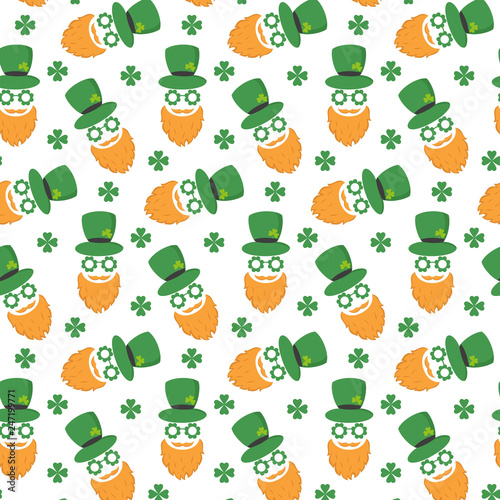 Seamless pattern with St. Patrick`s day icons.