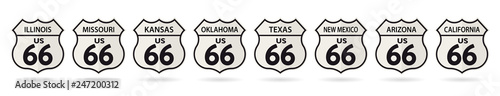 Shields of states crossed by the Historic US Route photo