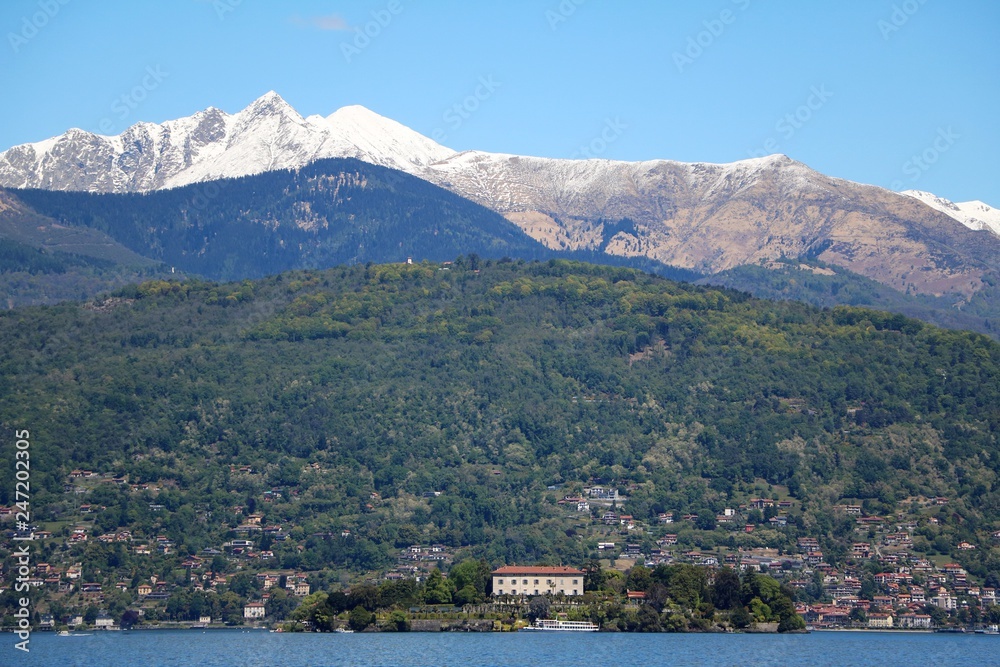 View to Isola Madre from Stresa at Lake Maggiore, Piedmont Italy