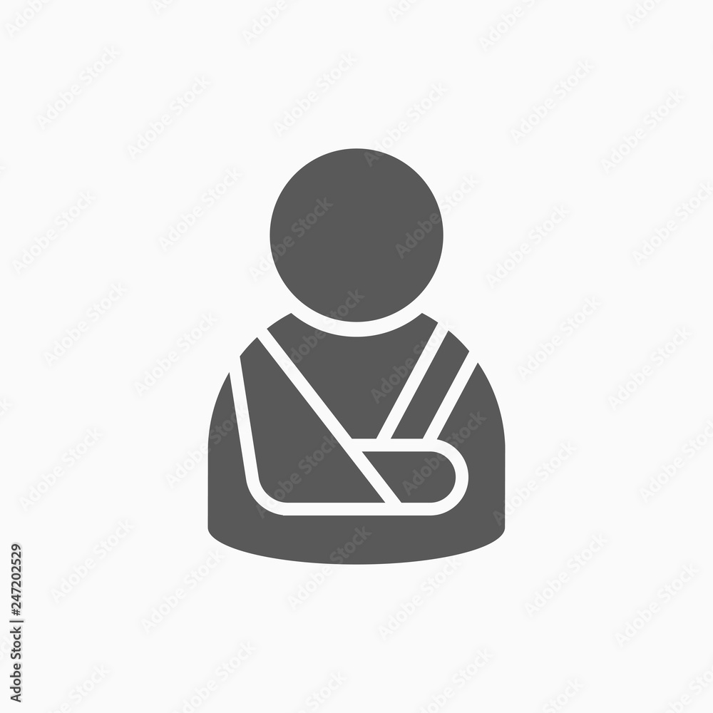 broken arm icon broken arm icon